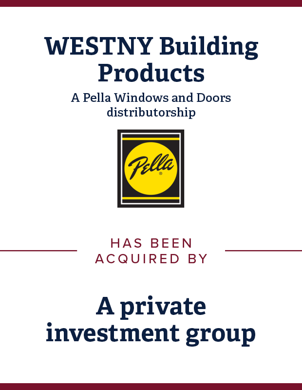 WESTNY Building Products Transaction Tombstone