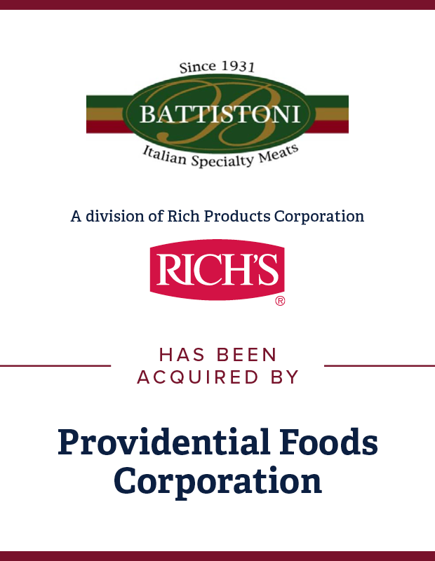 Battistoni Italian Speciality Meats Transaction Tombstone