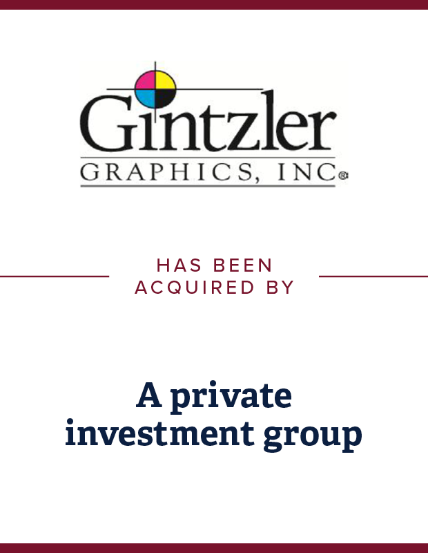 Gintzler Graphics Inc Transaction Tombstone